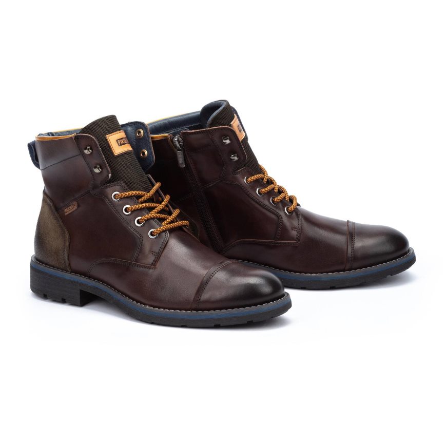 Men's Pikolinos YORK Ankle Boots Brown | NZ DQ72391